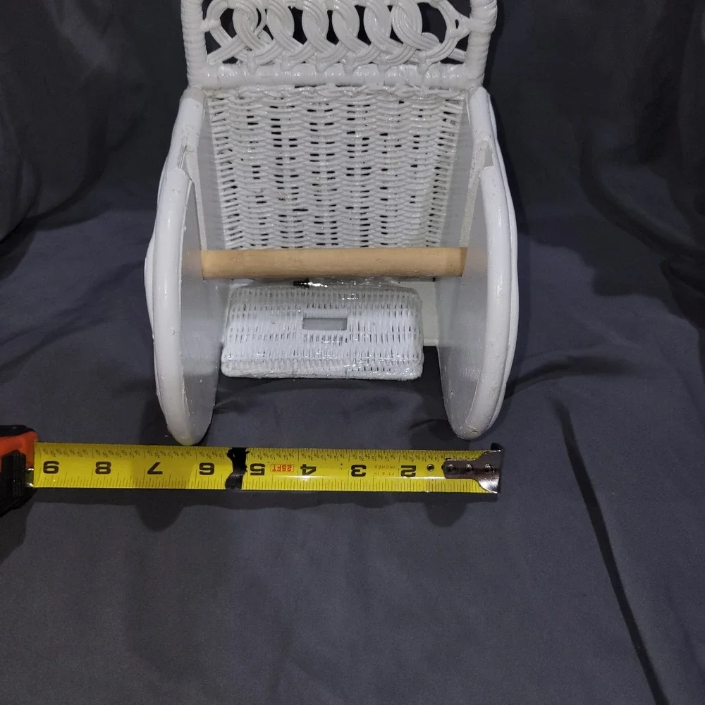 Vintage White Wicker Toilet Paper Holder Light Switch Cover Plate